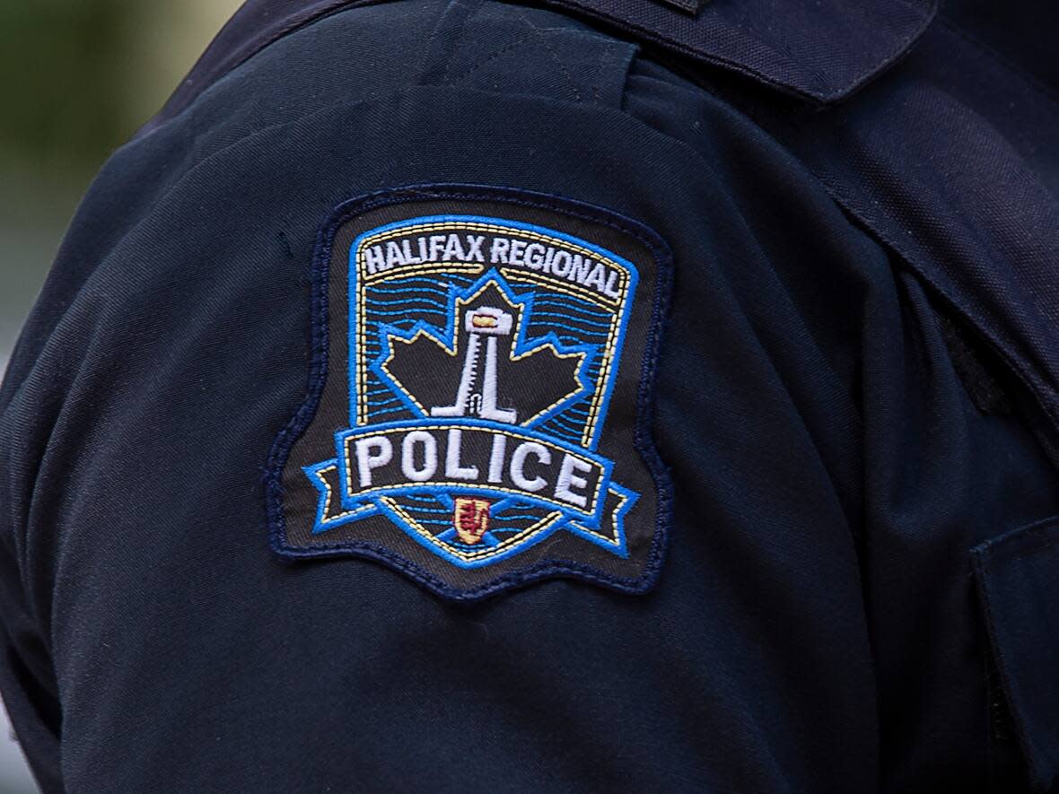 A Halifax Regional Police emblem is seen on a police officer in Halifax on July 2, 2020.  (Andrew Vaughan/The Canadian Press - image credit)