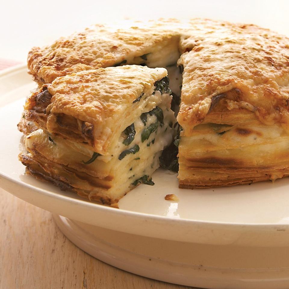 spinach-gruyere gateau de crepes recipe