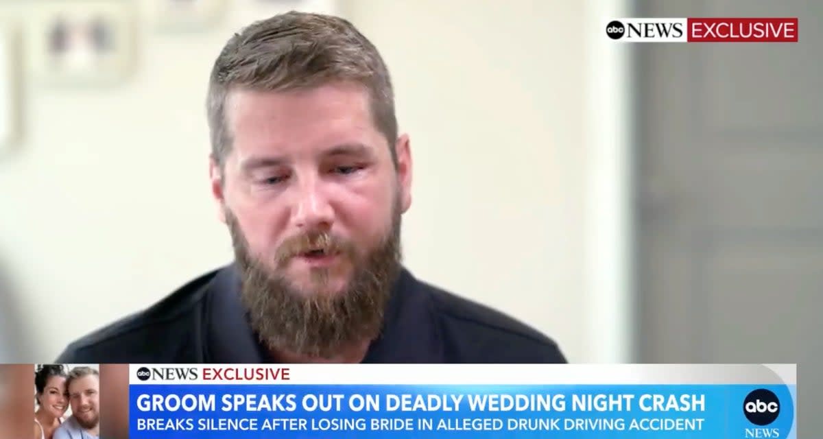 Aric Hutchinson breaks silence about crash that killed his new wife (GMA)