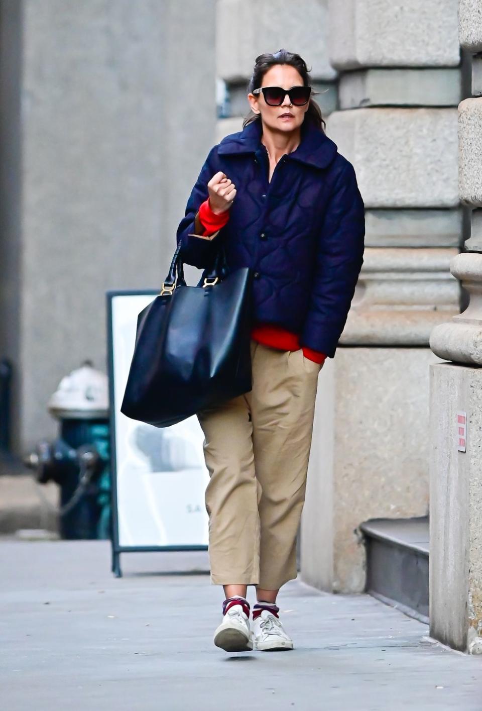 new york, new york january 30 katie holmes is seen on january 30, 2023 in new york city photo by raymond hallgc images