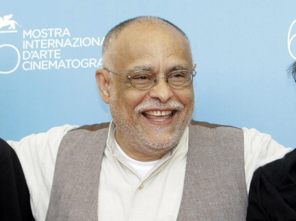 FILE - Director Haile Gerima appears at the photo call for the film "Teza" at the 65th edition of the Venice Film Festival in Venice, Italy, on Sept. 2, 2008. The 75-year-old LA Rebellion filmmaker is getting renewed attention with a restoration of his 1993 film "Sankofa" and an honor from the new Academy Museum. (AP Photo/Andrew Medichini, File)