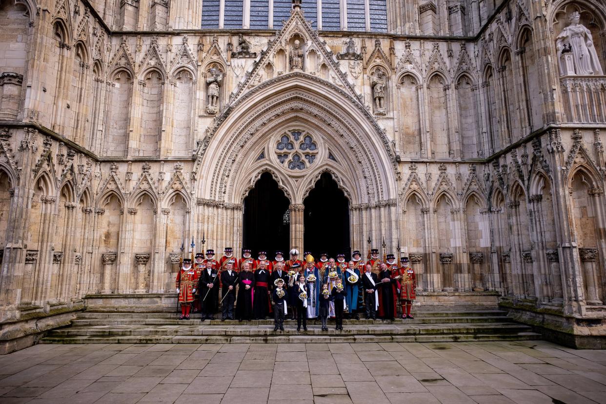 King Charles III and Queen Camilla arrive for the Maunday Thursday Service at York Minster (Getty Images)