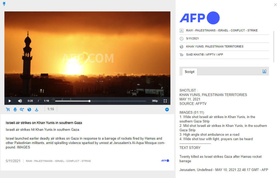 <span>Screenshot of similar footage as seen in AFP's video archive</span>
