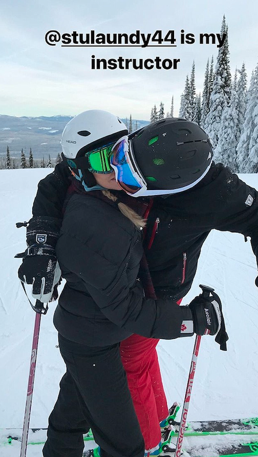 Thanks Oscar - The pair share a romantic kiss after the fall. Source: Instagram