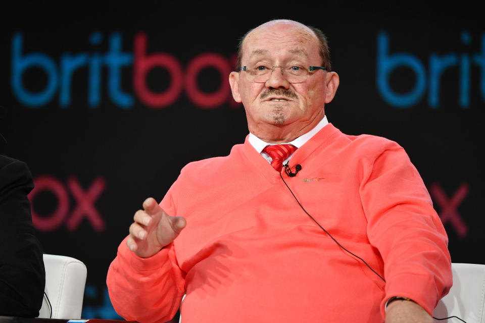 Brendan O'Carroll of "Mrs. Brown's Boys" speaks during the Britbox segment of the 2020 Winter TCA Press Tour  at The Langham Huntington, Pasadena on January 14, 2020 in Pasadena, California. (Photo by Amy Sussman/Getty Images)