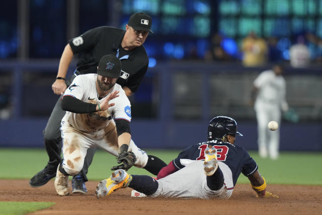 Braves star Acuña Jr. exits after fouling ball off left leg