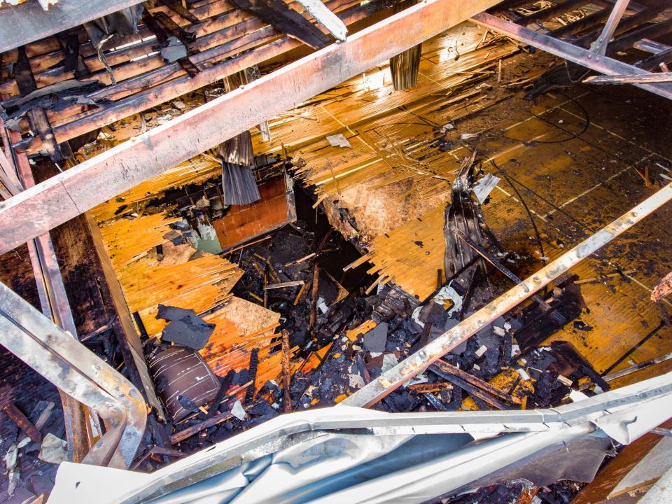 Drone photos taken of the Park Township Community Center following a devastating overnight fire Sunday, July 24.