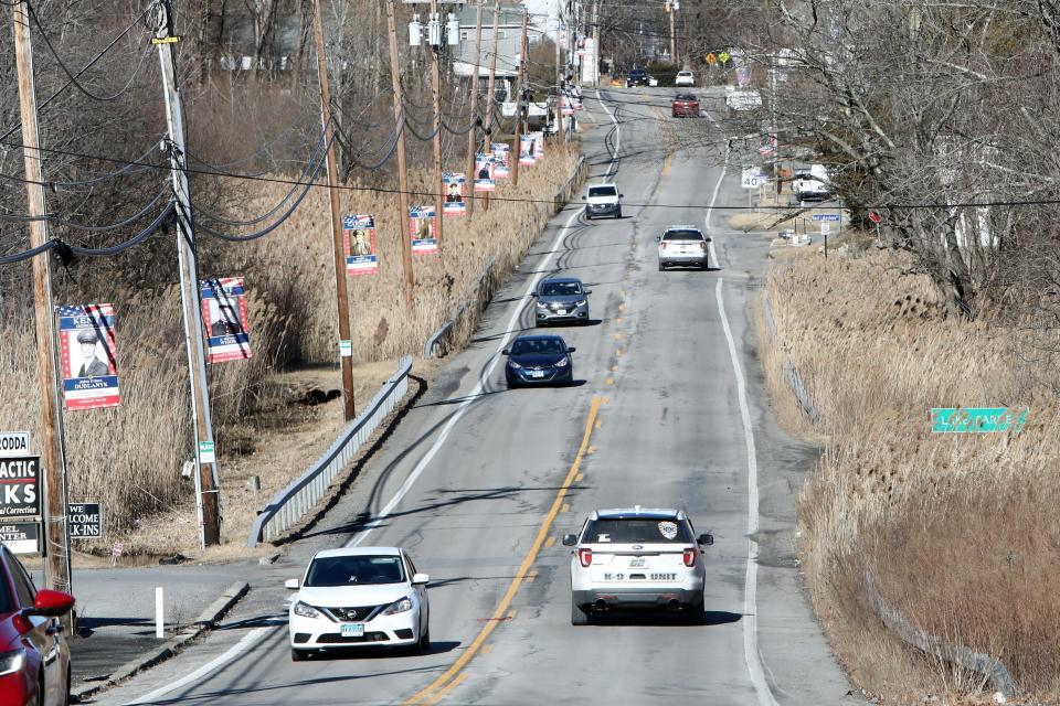 Vehicles drive on Route 52 Feb. 10, 2023 in Kent. The town received $3.6 million from the state to resurface Route 52 from Route 311 to Fowler Avenue.
