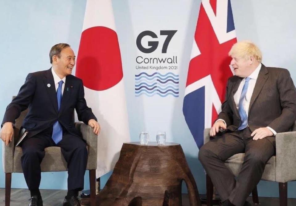 菅義偉在參加七大工業國G7高峰會時就強調，日本一定會如期舉行東奧。（圖／翻攝自菅義偉推特）