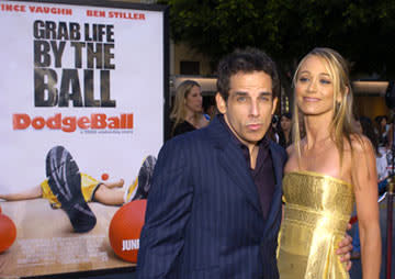 Ben Stiller shows off "Blue Steel" with wife Christine Taylor at the Los Angeles premiere of 20th Century Fox's Dodgeball: A True Underdog Story