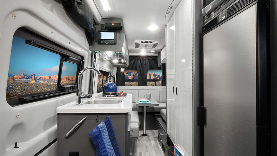 The Sanctuary camper features a kitchenette, bathroom and a bed for two. - Credit: Rob Perisho/Thor Motor Coach