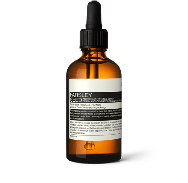 <p><strong>Aesop Parsley Seed Anti-Oxidant Intense Serum, $85, <a href="https://shop-links.co/1750846238125289335" rel="nofollow noopener" target="_blank" data-ylk="slk:available here;elm:context_link;itc:0;sec:content-canvas" class="link ">available here</a>: </strong>"This glycerin-based antioxidant serum is the loveliest lightweight gel texture, so it absorbs beautifully into skin, making it feel quenched and soothed. I've also found it to be gentler than my typical high-concentration vitamin C-spiked antioxidant serums, so I don't have to avoid it when my skin is going through a sensitized patch." —Stephanie Saltzman, Beauty Director</p>