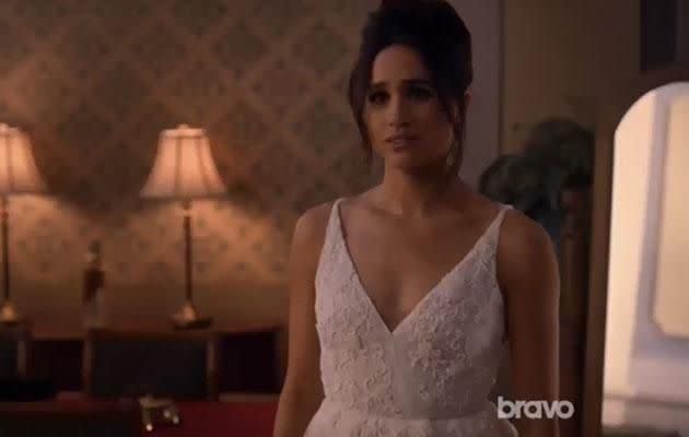 She donned a wedding dress recently for 'Suits' but Meghan might be about to do it in real life very soon. Photo: Youtube