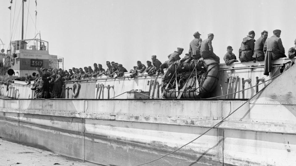 The landing craft pictured during the D-Day landings. (JustGiving/National Museum of the Royal Navy)