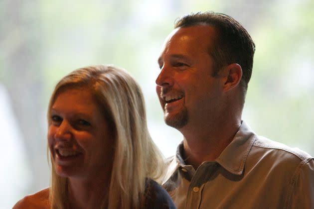 Red Sox pitcher Tim Wakefield and wife Stacy at a benefit for kids in Boston in May 2010. Tim Wakefield died in October at age 57. Stacy Wakefield died Wednesday at age 53.