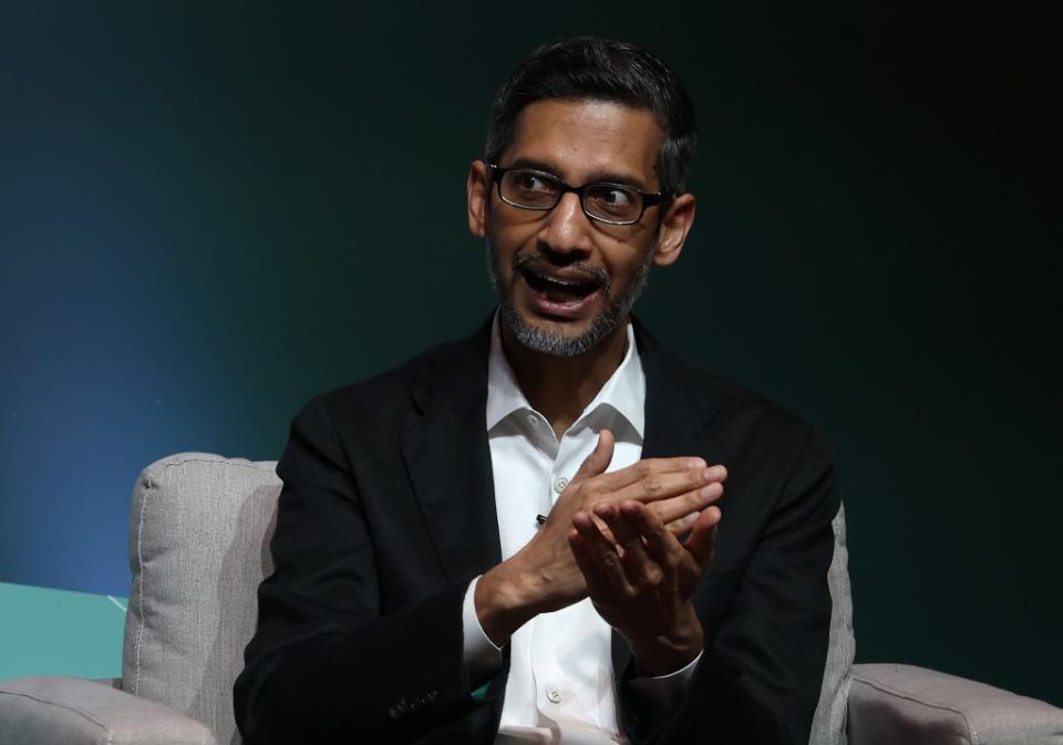 Google parnet Alphabet beat expectations for the quarter in sales, profit and advertising. CEO Sundar Pichai, above. Getty Images