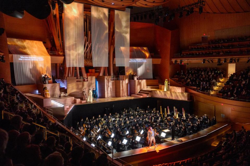 Gustavo Dudamel conducts the L.A. Phil in a modest orchestra pit for Wagner's "Das Rheingold" in January.