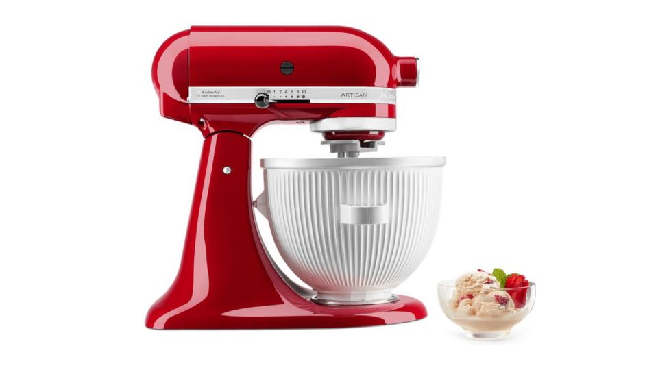 kitchenaid ice cream maker on a white background