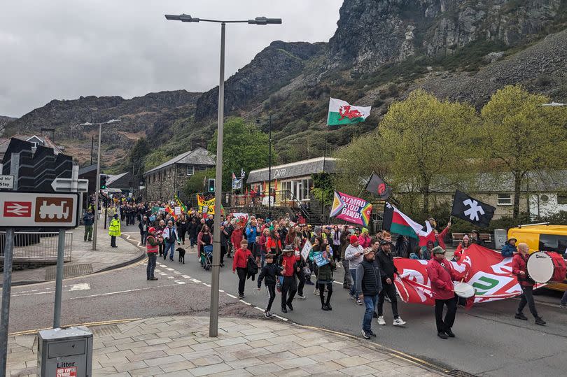 Hundreds of people marched through Blaenau Ffestiniog demanding better protections for communities affected by second homes and holiday lets