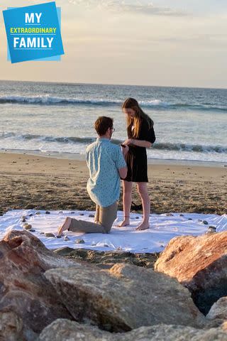 <p>Courtesy of Kelsey West</p> Tyler West proposing to his now-wife Kelsey in Puerto Vallarta, Mexico.