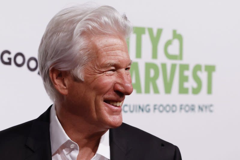 Richard Gere arrives on the red carpet at the 2022 City Harvest "Red Supper Club" fundraising gala at Cipriani 42nd Street on April 26 in New York City. The actor turns 74 on August 31. File Photo by John Angelillo/UPI