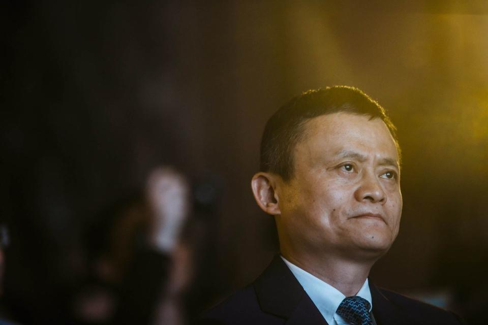 Billionaire Jack Ma, chairman of Alibaba Group Holding Ltd., looks on during news conference in Hong Kong, China, on Tuesday, Nov. 1, 2016. Anthony Kwan/Bloomberg