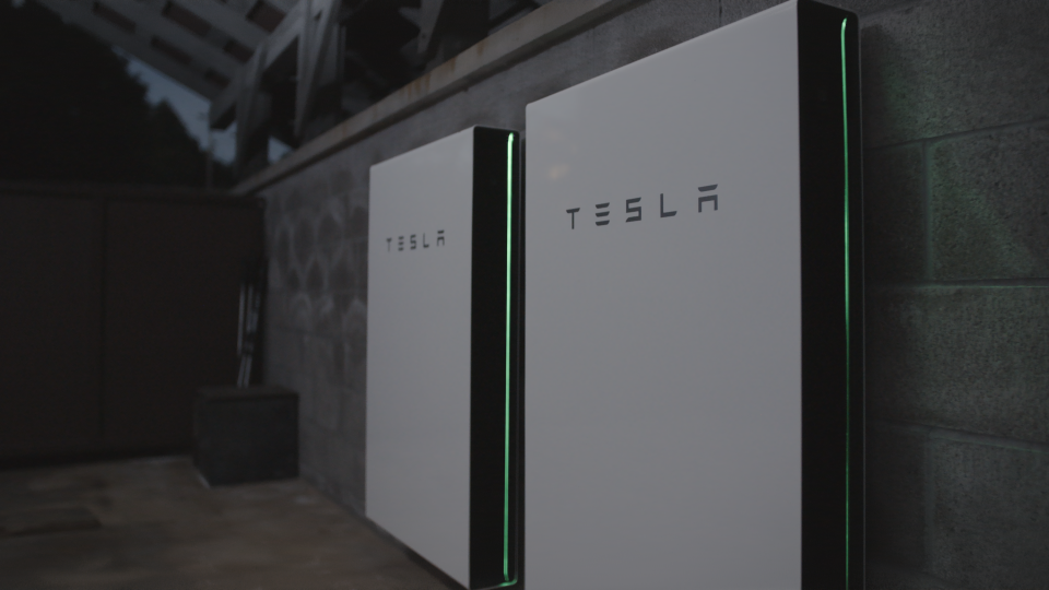 The Tesla Powerwall batteries.