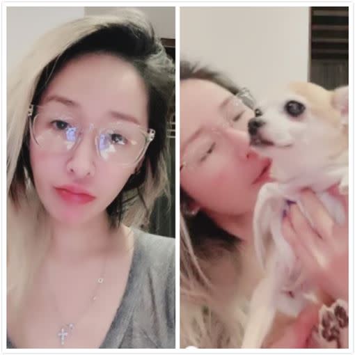 蕭亞軒在微博開直播與粉絲分享愛犬生日的喜悅。（圖／翻攝自蕭亞軒微博）