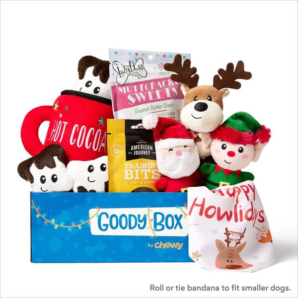 <p><a href="https://go.redirectingat.com?id=74968X1596630&url=https%3A%2F%2Fwww.chewy.com%2Fgoody-box-holiday-dog-toys-treats%2Fdp%2F390134&sref=https%3A%2F%2Fwww.harpersbazaar.com%2Ffashion%2Ftrends%2Fg38145217%2Fbest-pet-gifts%2F" rel="nofollow noopener" target="_blank" data-ylk="slk:Shop Now;elm:context_link;itc:0;sec:content-canvas" class="link ">Shop Now</a></p><p>Holiday Dog Toys, Treats, & Accessories</p><p>chewy.com</p><p>$27.99</p><span class="copyright">Chewy</span>