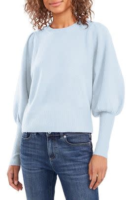 A puff-sleeve sweater