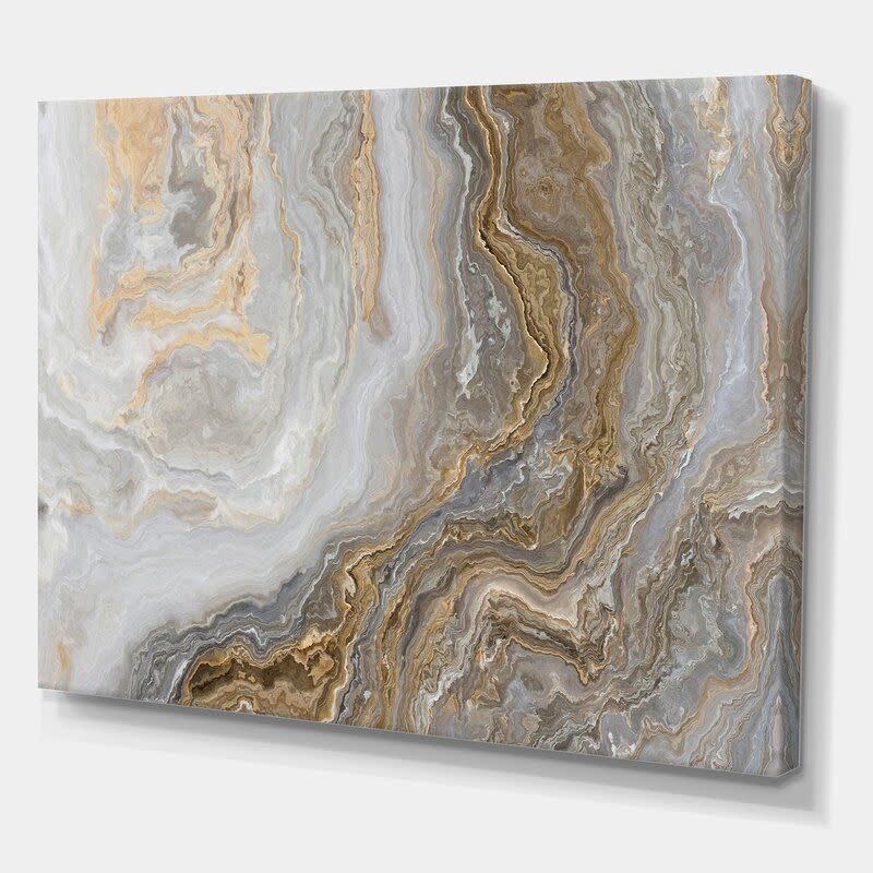 White Marble Wrapped Canvas Painting