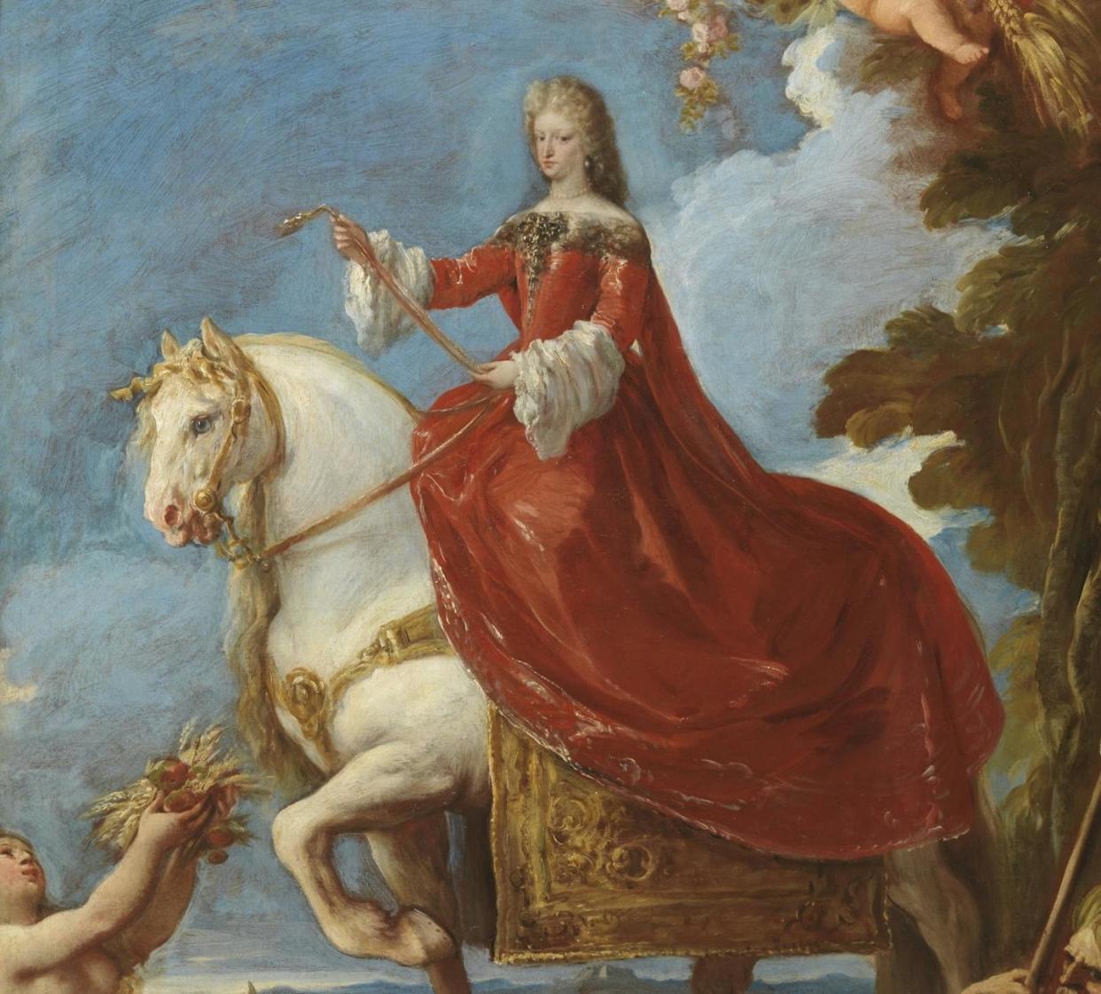 La reina Mariana de Neoburgo a caballo, de Luca Giordano. <a href="https://www.museodelprado.es/coleccion/obra-de-arte/la-reina-mariana-de-neoburgo-a-caballo/3a43ad08-1f1b-4fdb-9b4f-202374755d9d" rel="nofollow noopener" target="_blank" data-ylk="slk:Museo Nacional del Prado;elm:context_link;itc:0;sec:content-canvas" class="link ">Museo Nacional del Prado</a>