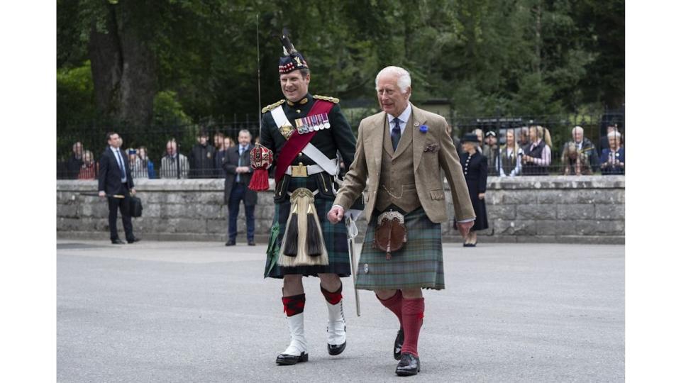 King Charles with Lieutenant Colonel Johnny Thompson