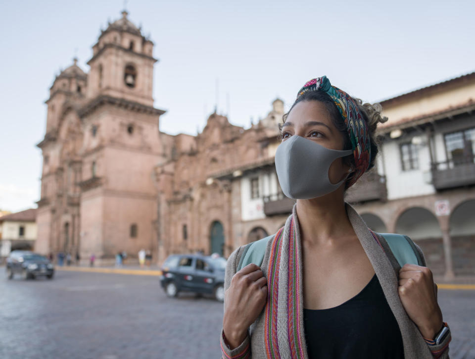 A tourist in Peru