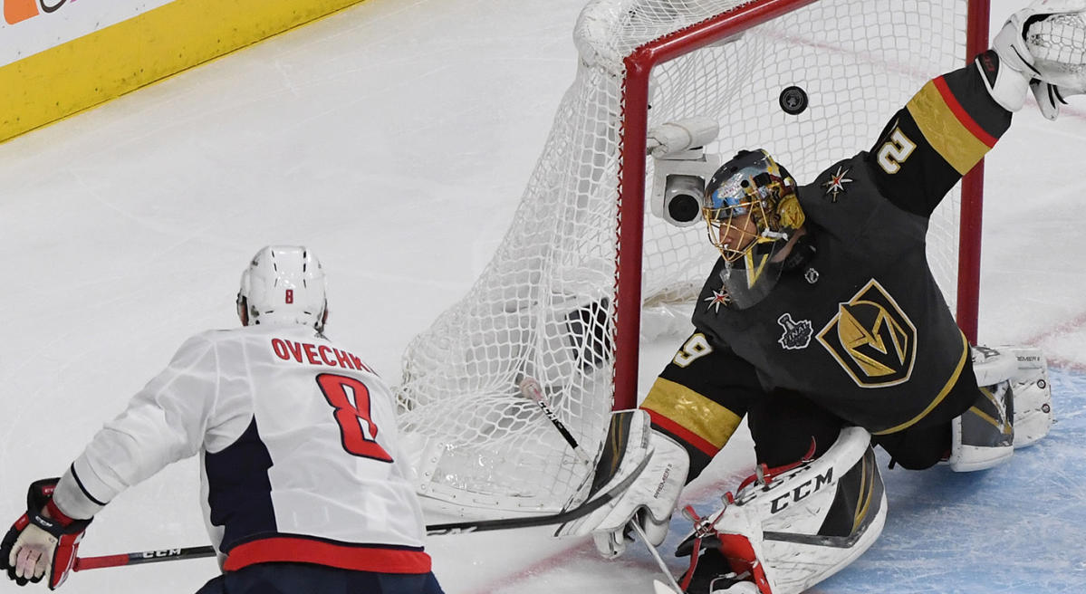 Alex Ovechkin taps Marc-Andre Fleury's pads before Game 5, Fleury responds  with chop 