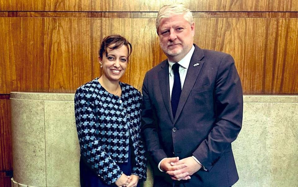 Daniela Grudsky, Israel's deputy ambassador to the UK, with Angus Robertson in a picture she posted to social media