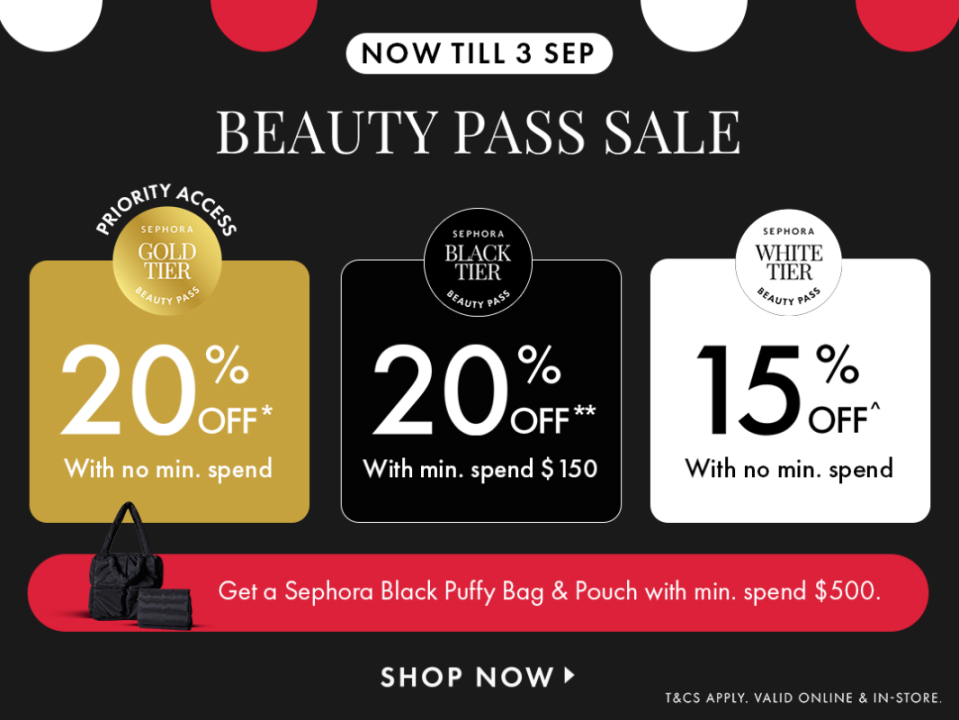 Don't miss Sephora's Beauty Pass Sale happening now til 3 September. PHOTO: Sephora