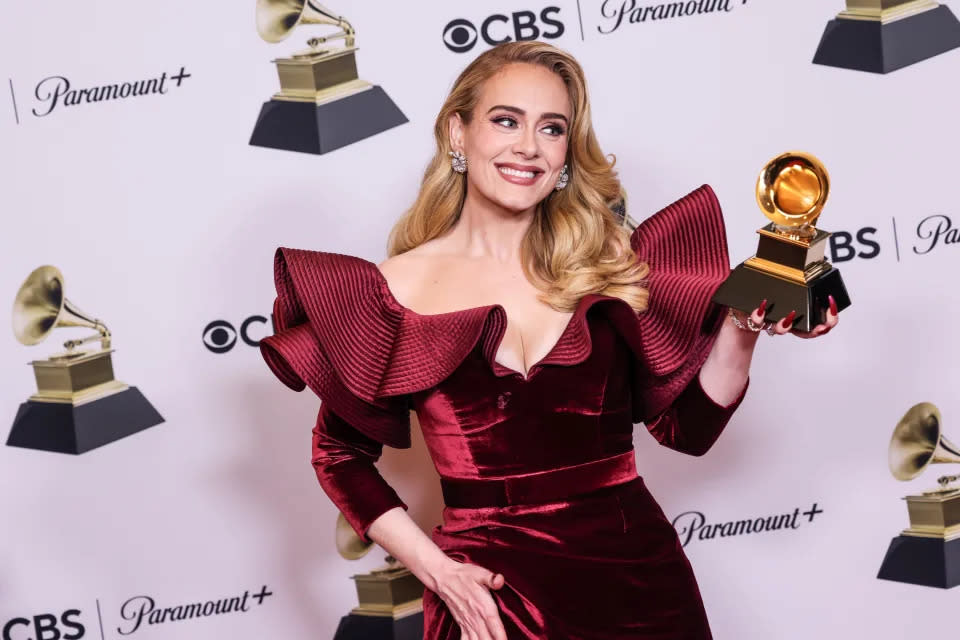 Adele sagte, dass eine ihrer Bandscheiben „abgenutzt“ ist und sie Ischiasbeschwerden hat. (Getty Images)
