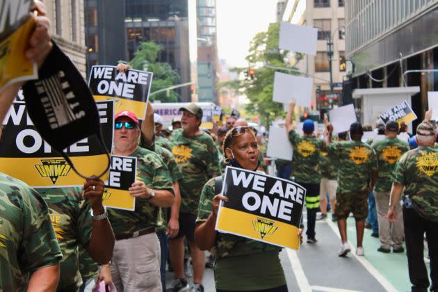 Miners and their supporters marched in Manhattan this week. (Photo: Dave Jamieson for HuffPost)