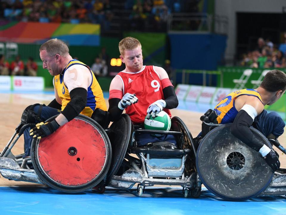 Jim Roberts in action for Great Britain in the Paralympics wheelchair rugby 5th-6th classification (Getty)