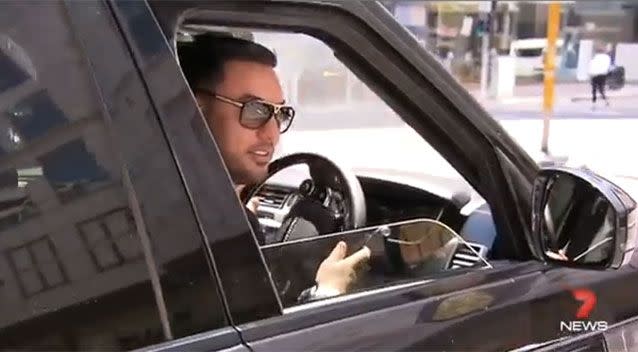 Salim Mehajer leaves Burwood court. Source: 7News