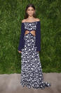 <p>There’s a lot going on with this Michael Kors dress — floral, off-the-shoulder and cutouts — but Zendaya makes it look easy. <i>(Photo by Getty Images)</i> </p>