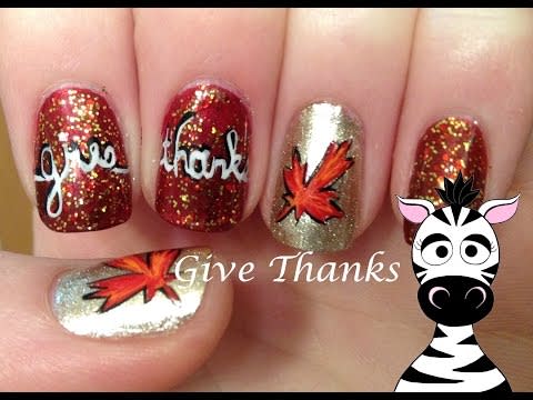 29) Give Thanks Thanksgiving Nails