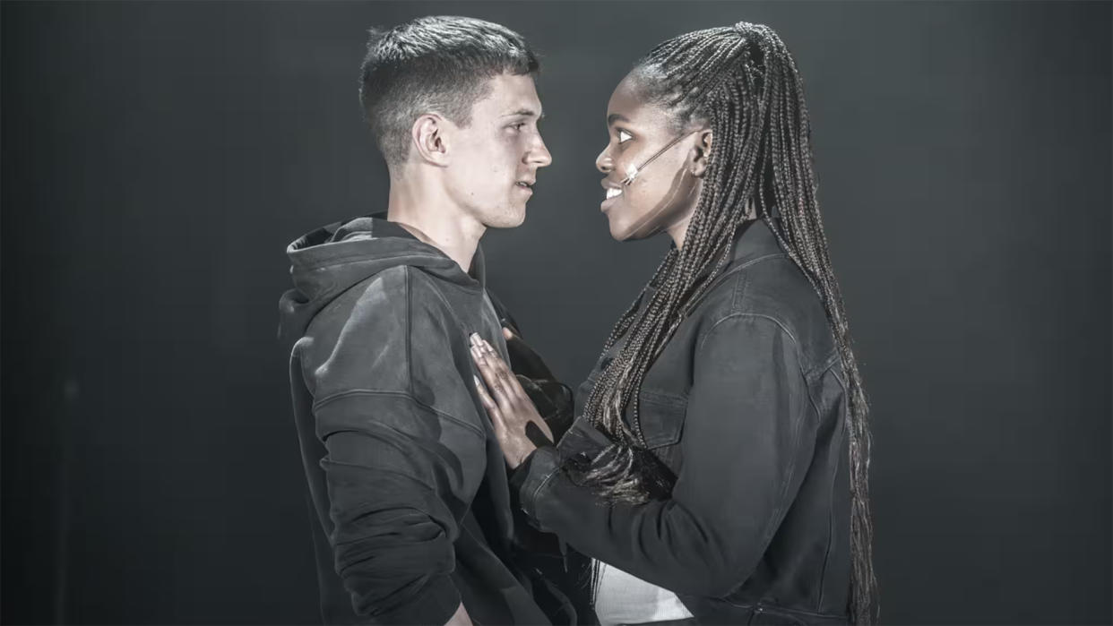  Tom Holland and Francesca Amewudah-Rivers on stage in Romeo & Juliet. 