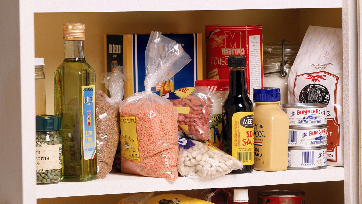 Recession-proof your pantry with expert-recommend shelf-stable recipe ingredients. (Photo: Getty)