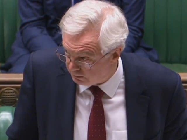 David Davis takes questions in the Commons