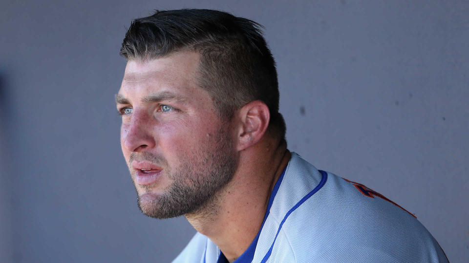 Tim Tebow's shot at a September call-up might have just ended because of a broken hand. (AP)