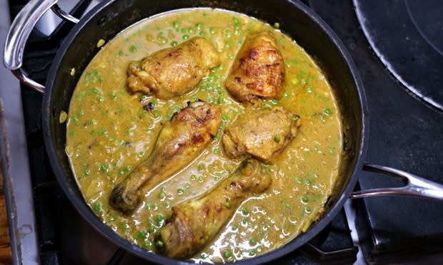 <span>Jack’s dad’s Chinese chicken curry – with added garlic.</span><span>Photograph: Sarah Lee/Guardian</span>