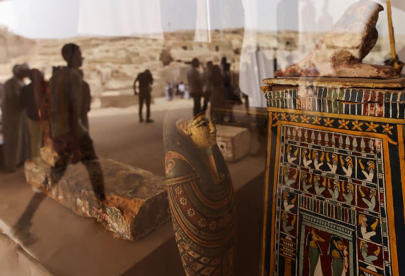 The discovery of two mummification workshops and two tombs at Egypt's Saqqara necropolis, in Giza