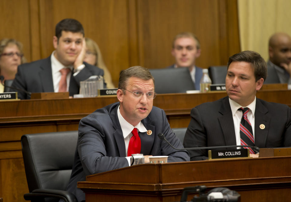 Then-Rep. Ron DeSantis listens as Rep. Doug Collins speaking during a House Judiciary Committee hearing in Washington, D.C. (J. Scott Applewhite / AP)